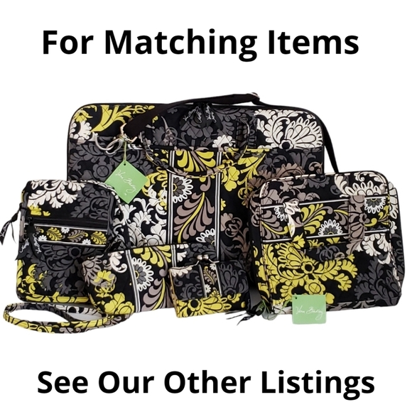 Vera Bradley Yellow & Black Baroque Small Crossbody Handbag - Picture 8 of 8